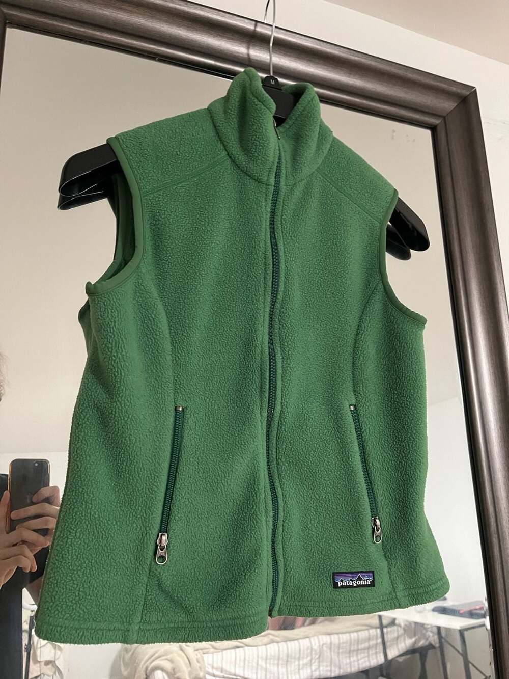 Patagonia Synchilla Vest Size S Green Fleece Full Zip